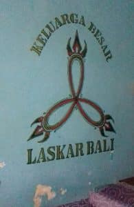 Inside Kerobokan ... This symbol of the powerful gang, Laskar Bali, was found painted on the wall of Block C. It says Big Family.